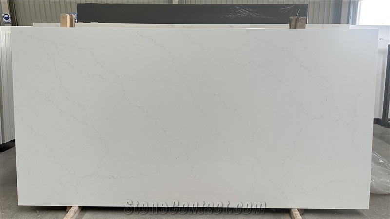 White Quartz Slabs AP305 Marble Veins