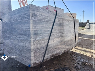 Iran Silver Travertine Blocks