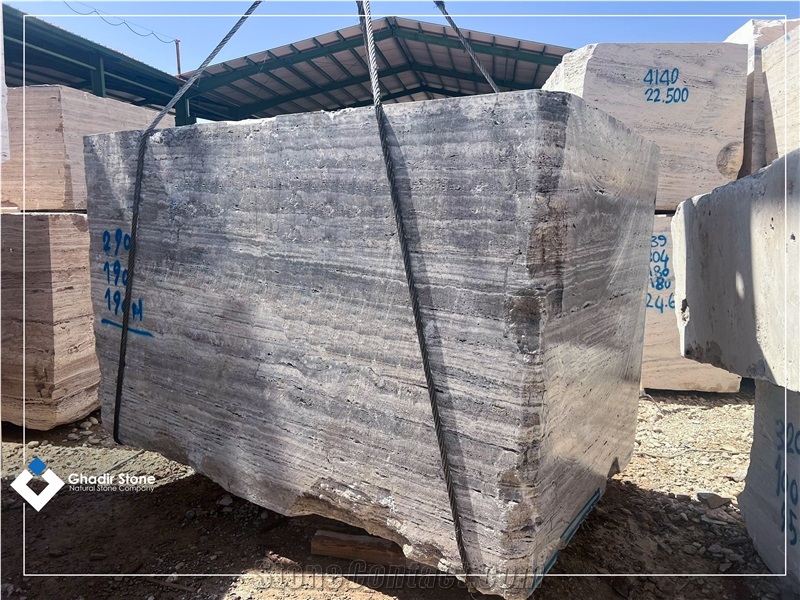 Iran Silver Travertine Blocks