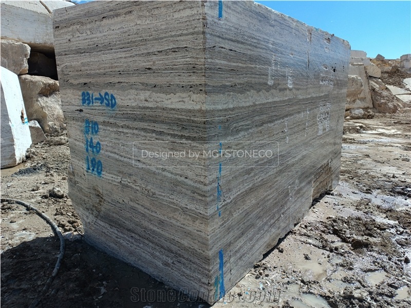 Marjan Silver Travertine Blocks