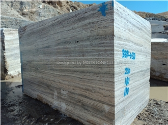 Marjan Silver Travertine Blocks