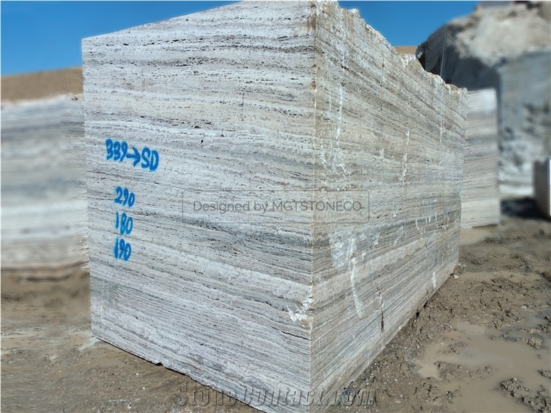 Marjan Silver Travertine Blocks