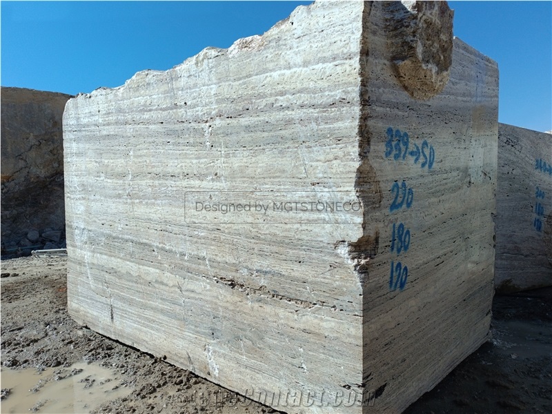 Marjan Silver Travertine Blocks