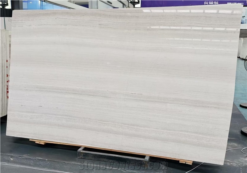 Super Premium White Wooden Marble 2.0Cm Full Slab  Pattern