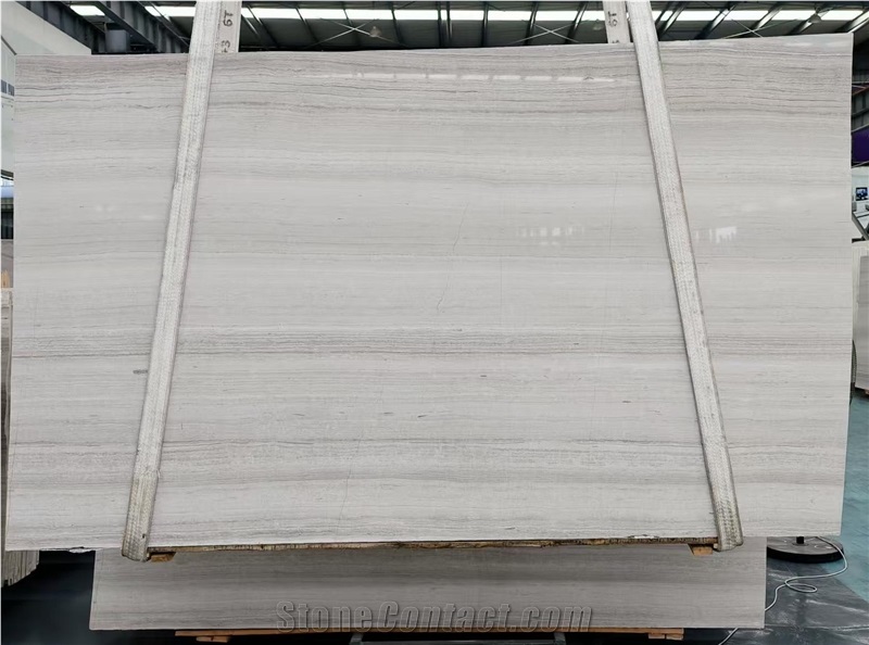 Super Premium White Wooden Marble 2.0Cm Full Slab  Pattern