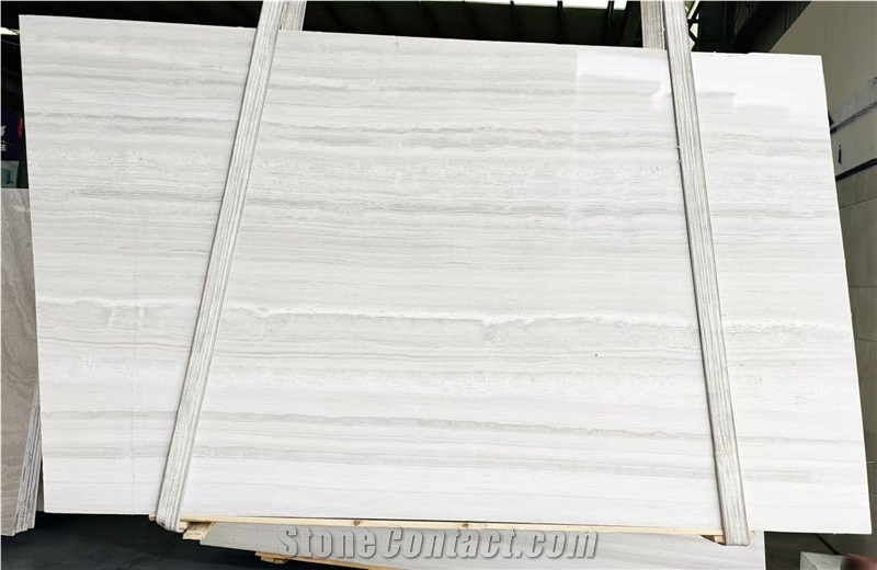 Super Premium White Wooden Marble 2.0Cm Full Slab  Pattern
