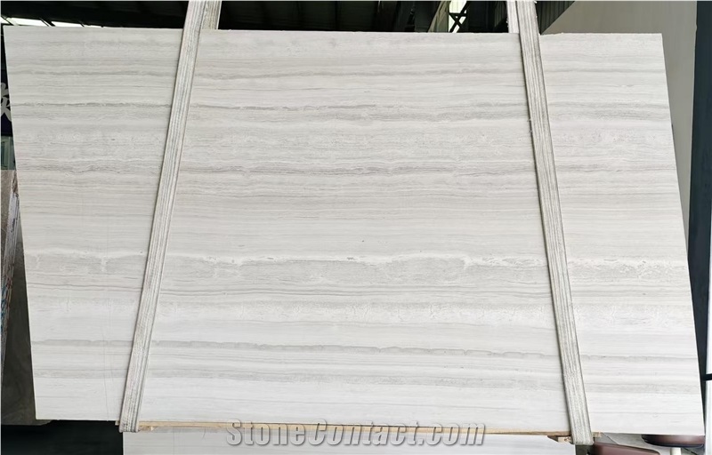 Super Premium White Wooden Marble 2.0Cm Full Slab  Pattern