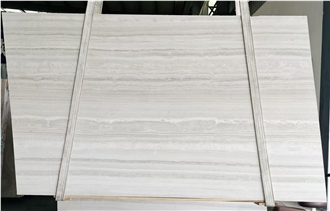 Super Premium White Wooden Marble 2.0Cm Full Slab  Pattern