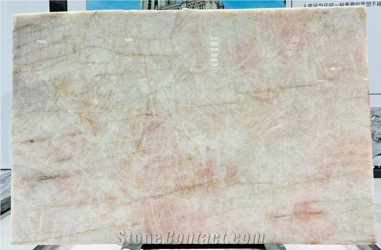 Cristallo Scarlet Pink Crystal Quartzite Stone Slab Tiles