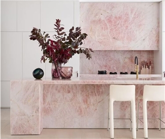 Cristallo Scarlet Pink Crystal Quartzite Stone Slab Tiles