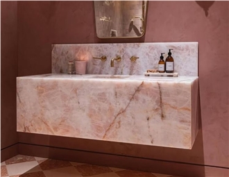 Cristallo Scarlet Pink Crystal Quartzite Stone Slab Tiles