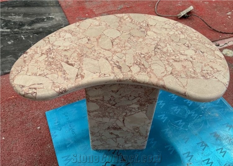 Roaslia Pink Marble Side Table Stone Living Room Design
