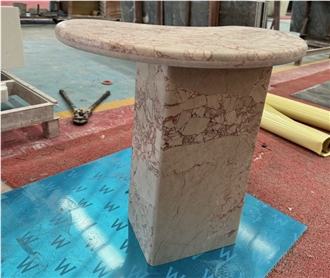 Roaslia Pink Marble Side Table Stone Living Room Design