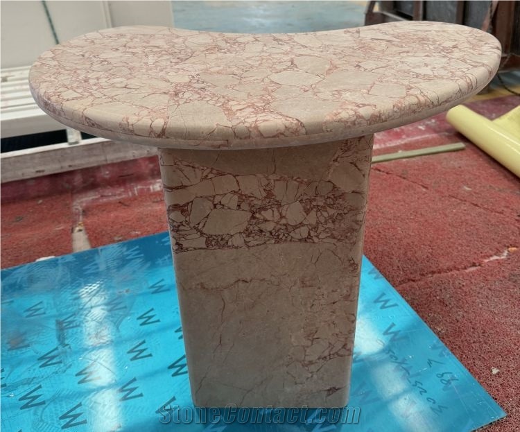 Roaslia Pink Marble Side Table Stone Living Room Design