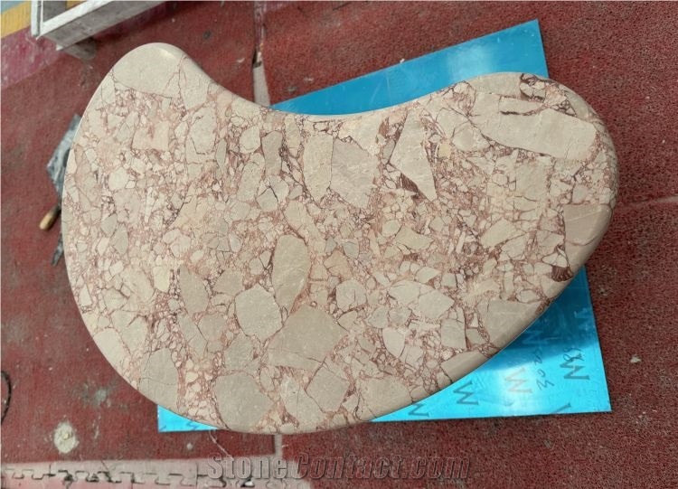 Roaslia Pink Marble Side Table Stone Living Room Design