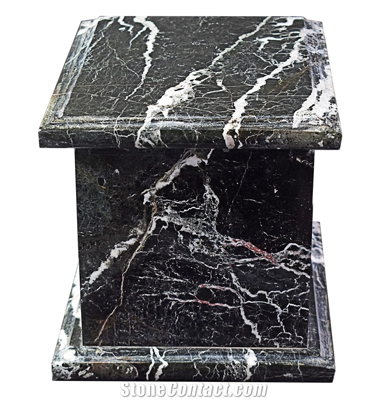 Black Zebra Marble Cremation Urns