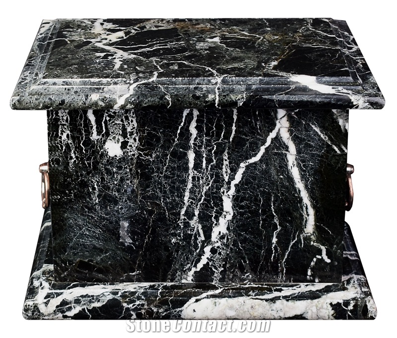 Black Zebra Marble Cremation Urns