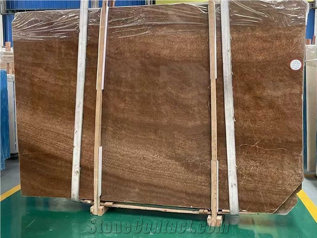 Chinese Natural Wooden Yellow Marble Tiles