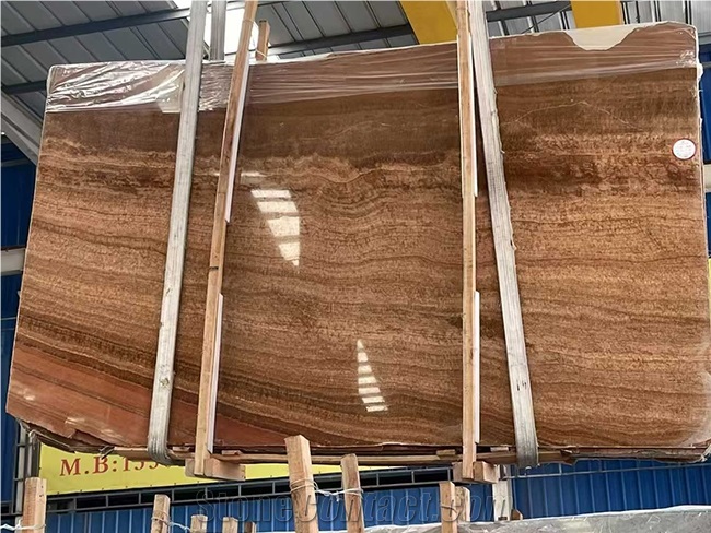 Chinese Natural Wooden Yellow Marble Tiles