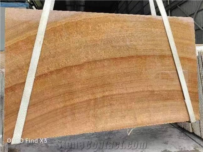 Chinese Natural Wooden Yellow Marble Tiles