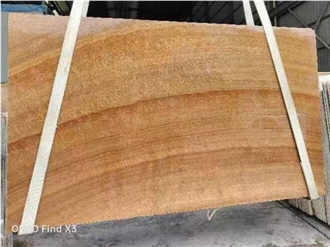 Chinese Natural Wooden Yellow Marble Tiles