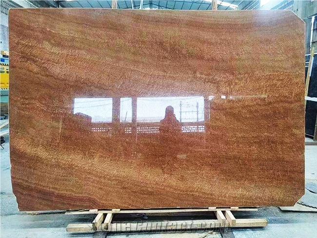 Chinese Natural Wooden Yellow Marble Tiles