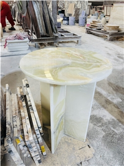 HRST STONE Green Onyx Side Coffe Sofa Table For Sale