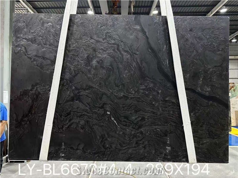 Leathered Double Black Quartzite Slabs