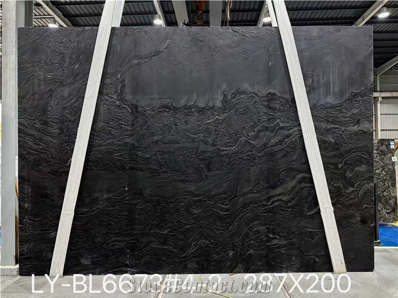 Leathered Double Black Quartzite Slabs