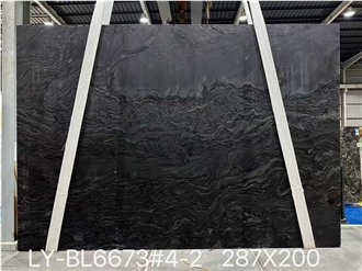 Leathered Double Black Quartzite Slabs