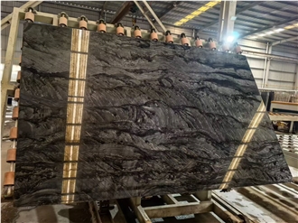 Leathered Double Black Quartzite Slabs