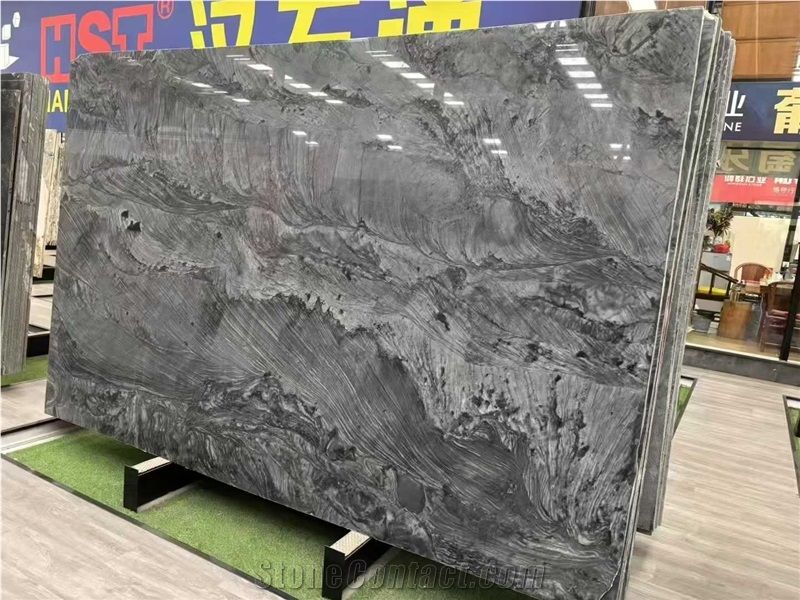 Leathered Double Black Quartzite Slabs