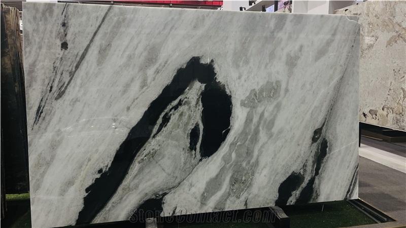 DMD Brazilian Polished Panda White Marble Slabs Collection