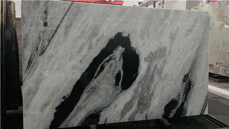 DMD Brazilian Polished Panda White Marble Slabs Collection