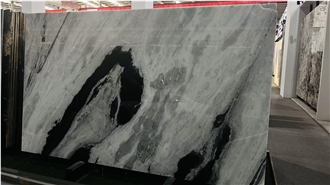 DMD Brazilian Polished Panda White Marble Slabs Collection