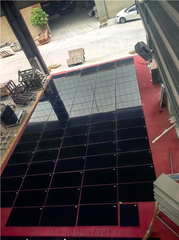 China Black Marble Slabs With Golden Spots Polished Slabs