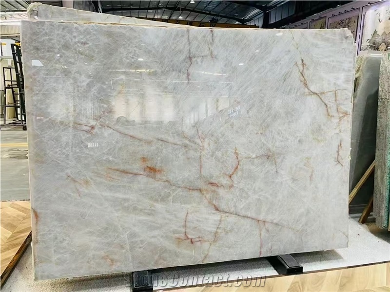 Backlit Natural Crystallo White Quartzite Slabs