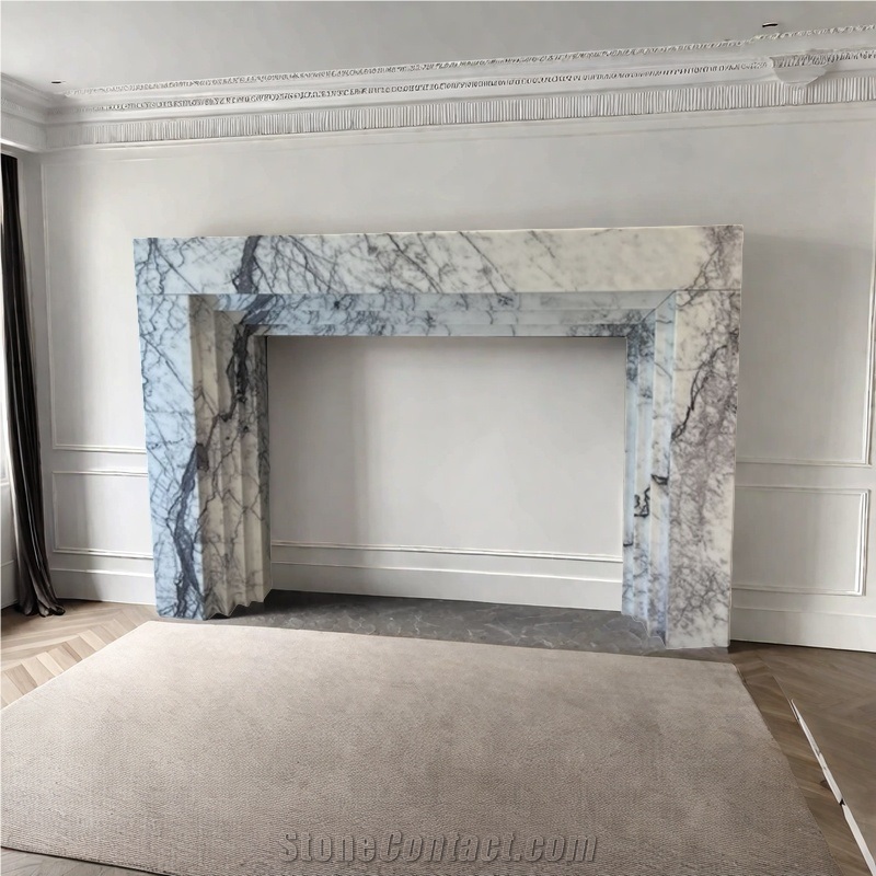 Modern Design Lilac Fireplace Mantel