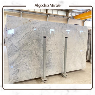 Aligodarz White Scatto Marble Slabs
