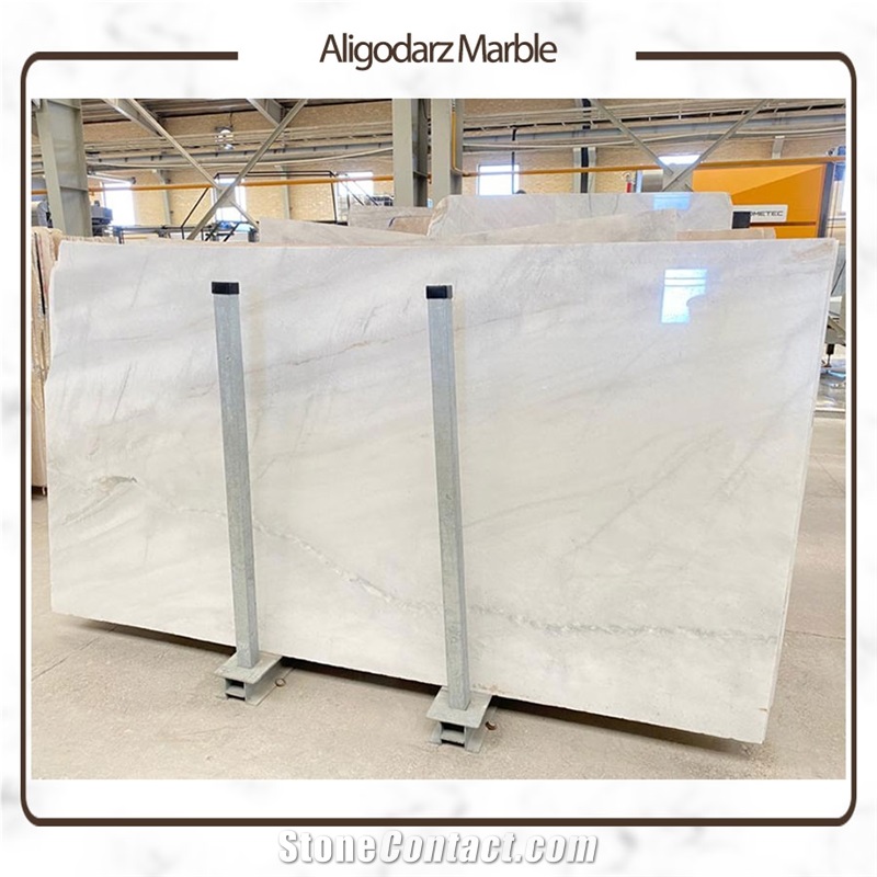 Aligodarz White Scatto Marble Slabs