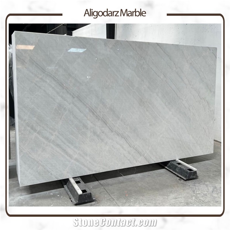 Aligodarz White Scatto Marble Slabs