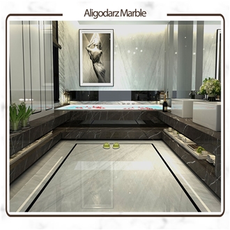 Aligodarz White Scatto Marble Slabs
