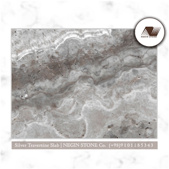 Kashan Silver Travertine Slabs