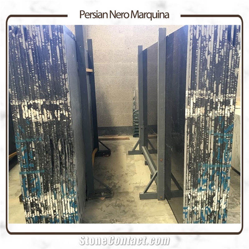 Persian Nero Marquina Marble Slabs