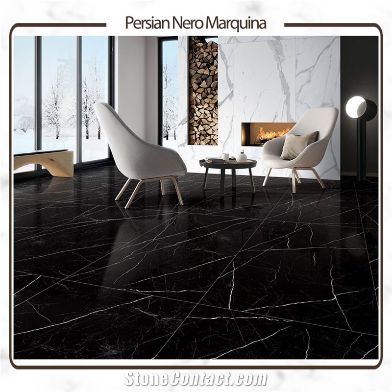 Persian Nero Marquina Marble Slabs