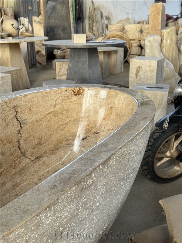 Travertine Bathtub
