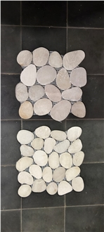 Coral Stone Sliced Pebble Mosaic 5-8Cm