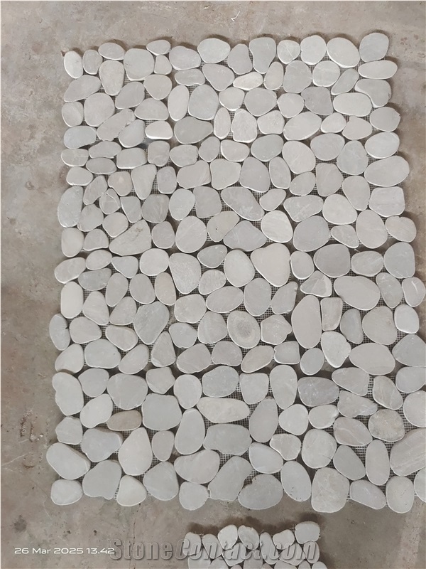 Coral Stone Sliced Pebble Mosaic Tiles 8-12Cm