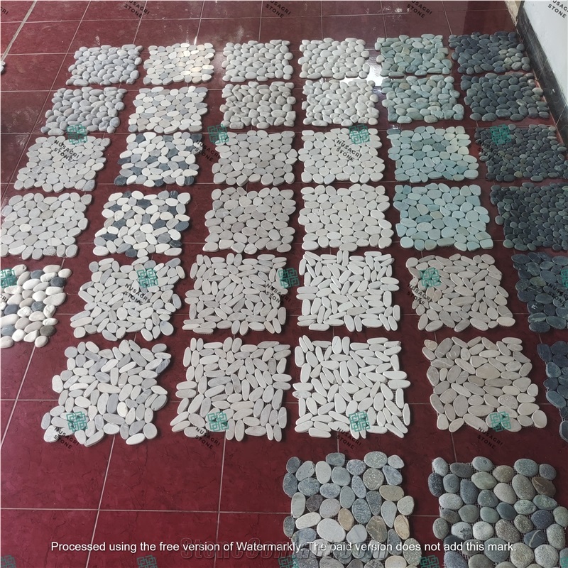 Coral Stone Sliced Pebble Mosaic Tiles 8-12Cm