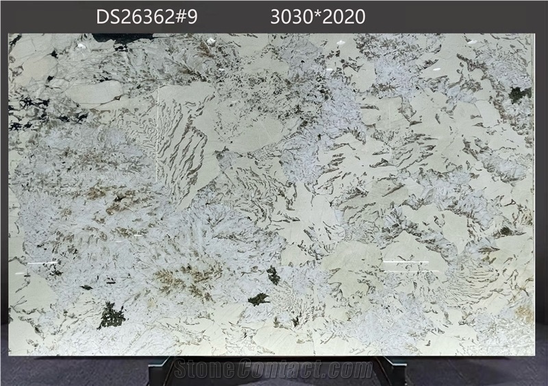 Alaska White Granite Slabs Featuring Layered Color Textures